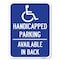 Signmission Handicapped Parking Available in Back with Graphic Rust Proof Parking, A-1824-23911 A-1824-23911 - alternate 1